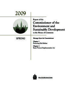 2009 Report of the Commissioner of the Environment and Sustainable Development