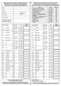 MSC Championships 2014 Entry Form