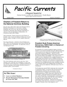 Pacific Currents A Regional Newsletter National Archives and Records Administration - Pacific Region (Laguna Niguel and San Francisco) October 2003