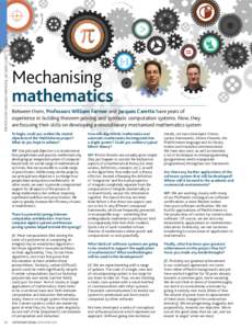 professors William Farmer & Jacques Carette Mechanising mathematics