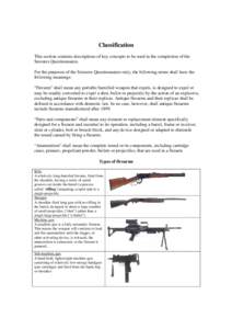 Classification This section contains descriptions of key concepts to be used in the completion of the Seizures Questionnaires. For the purposes of the Seizures Questionnaires only, the following terms shall have the foll