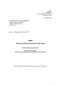 Distr . GENERAL E/CNWG.20/MiscSeptember 2003 ENGLISH only COMMISSION ON HUMAN RIGHTS