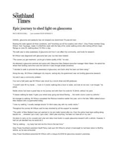 Epic journey to shed light on glaucoma | Stuff.co.nz