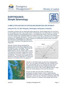 Earthquake - Simple Seismology