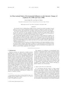 An Observational Study of Environmental Influences on the Intensity Changes of Typhoons Flo[removed]and Gene (1990)