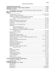 9/14 TABLE OF CONTENTS Agricultural Production Fund ............................................................................................ [removed]Application Procedures, Form, Content, Authority ...................