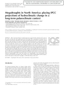 Megadroughts in North America: placing IPCC projections of hydroclimatic change in a long-term palaeoclimate context