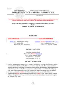 *This redline version off the Class 3 Permit P modificcation approvved Sept. 29, 2006, shows wh hat conditionss were modified. Deeletions are sho own as red strrikeouts and aadditions are iin blue and un