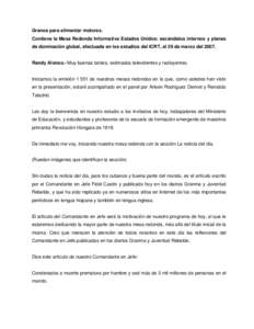 Granos para alimentar motores. Contiene la Mesa Redonda Informativa Estados Unidos: escándalos internos y planes de dominación global, efectuada en los estudios del ICRT, el 29 de marzo delRandy Alonso.- Muy bue