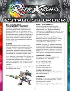 ™  establish order RELIC KNIGHTS TOURNAMENT FORMAT