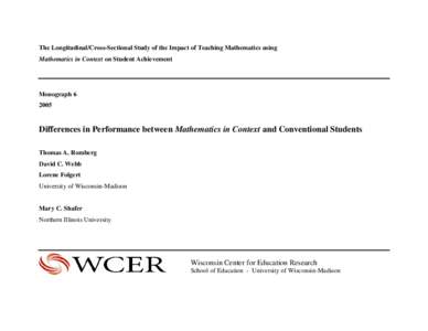 The Longitudinal/Cross-Sectional Study of the Impact of Teaching Mathematics using