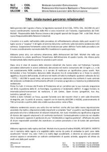 SLC - CGIL FISTel - CISL UILCOM - UIL