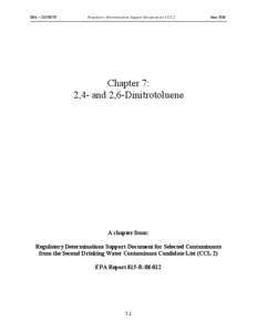 Chapter 7 (2,4- and 2,6-Dinitrotoluene) of Regulatory Determinations Support Document for Selected Contaminants from the Second Drinking Water Contaminant Candidate List (CCL 2)