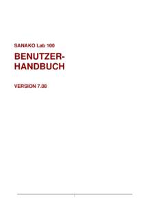 SANAKO Lab 100  BENUTZERHANDBUCH VERSION[removed]