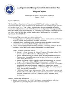 Microsoft Word - USDOT Tribal Consultation Progress Report FINAL