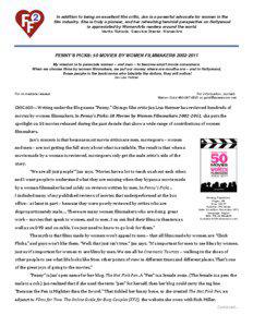 In addition to being an excellent film critic, Jan is a powerful advocate for women in the film industry. She is truly a pioneer, and her refreshing feminist perspective on Hollywood is appreciated by WomenArts readers around the world.