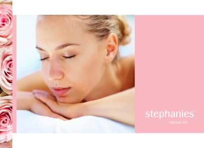 spa menu  VINTAGE SPA Stephanies®... Creating beautiful spa journeys...