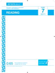 national assessment program literacy and numeracy READING  0:65