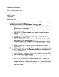 ELAB Monitoring Work Group Meeting Minutes January 10, 2013
