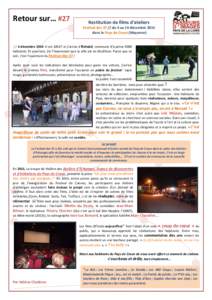 Retour sur… #27  Restitution de films d’ateliers Festival desdu 4 au 14 décembre 2014 dans le Pays de Craon (Mayenne)