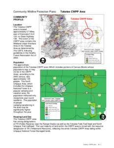 Community Wildfire Protection Plans: COMMUNITY PROFILE: Toketee CWPP Area Toketee CWPP Area: