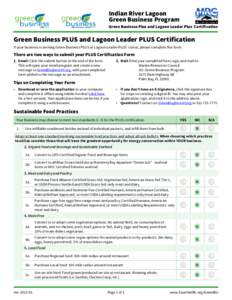 Indian River Lagoon Green Business Plus Application