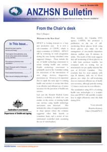 Issue 13, December[removed]ANZHSN Bulletin ‘New health technologies identified through the Australia and New Zealand Horizon Scanning Network (ANZHSN)’  From the Chair’s desk