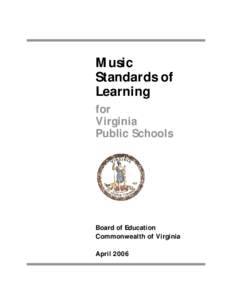Music Standards of Learning for Virginia Public Schools
