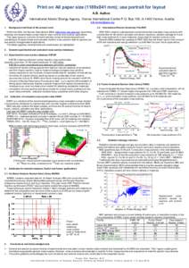 Print on A0 paper size (1189x841 mm); use portrait for layout A.B. Author International Atomic Energy Agency, Vienna International Centre P.O. Box 100, A-1400 Vienna, Austria [removed] 1.