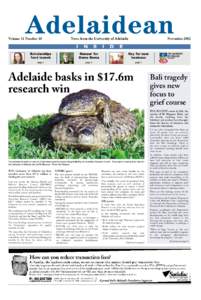 Adelaidean  Volume 11 Number 10 News from the University of Adelaide
