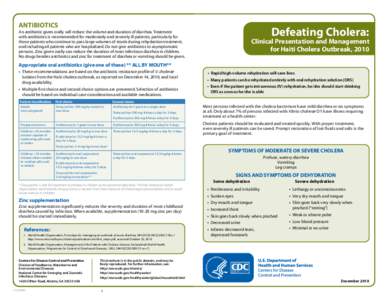 Waterborne diseases / Diarrhea / Tetracycline antibiotics / Development / Oral rehydration therapy / Azithromycin / Cholera / Dehydration / Infectious diarrhea / Medicine / Health / Body water