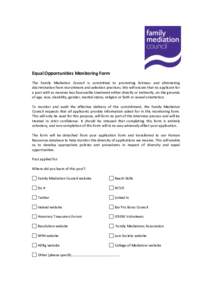 Equal	
  Opportunities	
  Monitoring	
  Form	
    	
    