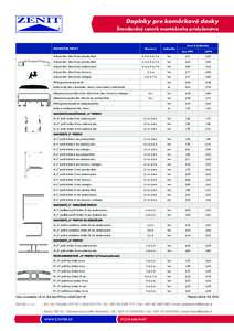 Doplnky pre komôrkové dosky Štandardný cenník montážneho príslušenstva MONTÁŽNE PRVKY  Cena €/jednotka