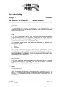 Sustainability Policy 4-2 Date Approved: 16 January.