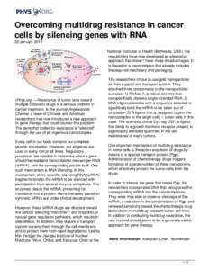 Overcoming multidrug resistance in cancer cells by silencing genes with RNA