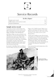 2 Service Records In this chapter Sample service record . . . . . . . . . . . . . . . . . . . . . . . . . . . . . . . 13 Abbreviations used in service records. . . . . . . . . . . . . . . . . . . . . . . 35 Medical class