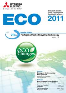 Mitsubishi Electric Group Environmental Sustainability Report Perfecting Plastic Recycling Technology pages 7- 8