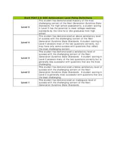 Draft FCAT 2.0/EOC Achievement Level Policy Definitions
