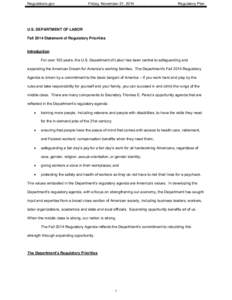 Occupational Safety and Health Administration / Notice of proposed rulemaking / Employee Benefits Security Administration / Office of Federal Contract Compliance Programs / Employment and Training Administration / Regulations.gov / Rulemaking / United States administrative law / Government / United States Department of Labor