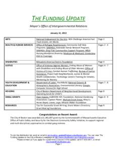 Microsoft Word - Funding Update January31, 2013