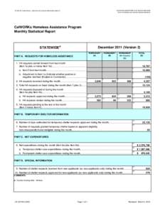 CA 237 HA - CalWORKs Homeless Assistance Program Monthly Statistical Report, Dec11.