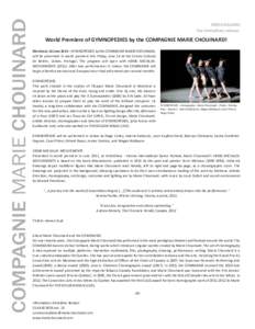 COMPAGNIE MARIE CHOUINARD PRESS RELEASE For immediate release