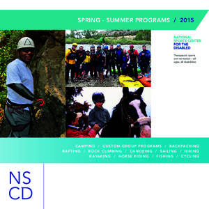 SPRING - SUMMER PROGRAMSTherapeutic sports and recreation – all ages, all disabilities