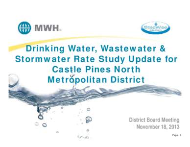 Drinking Water, Wastewater & Stormwater Rate Study Update for Castle Pines North Metropolitan District  District Board Meeting