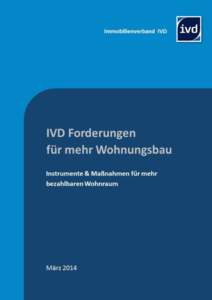 IVD-Forderungen für mehr Wohnungsneubau  Inhalt Seite