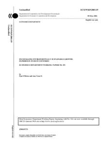 Unclassified  ECO/WKP[removed]Organisation de Coopération et de Développement Economiques Organisation for Economic Co-operation and Development