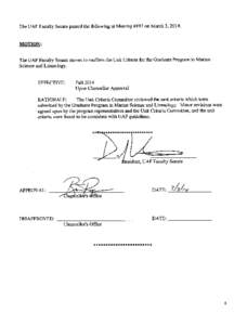 UAF REGULATIONS FOR THE EVALUATION OF FACULTY: INITIAL APPOINTMENT, ANNUAL REVIEW, REAPPOINTMENT, PROMOTION, TENURE, AND SABBATICAL LEAVE AND GRADUATE PROGRAM IN MARINE SCIENCE AND LIMNOLOGY, INSTITUTE OF MARINE SCIENCE