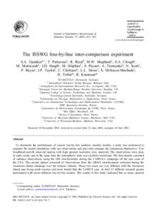 Journal of Quantitative Spectroscopy & Radiative Transfer[removed] – 453 www.elsevier.com/locate/jqsrt  The ISSWG line-by-line inter-comparison experiment