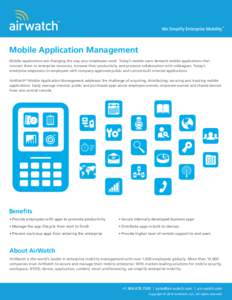 AirWatch - Mobile Application Management