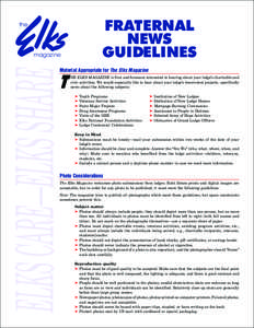 FRATERNAL NEWS GUIDELINES the